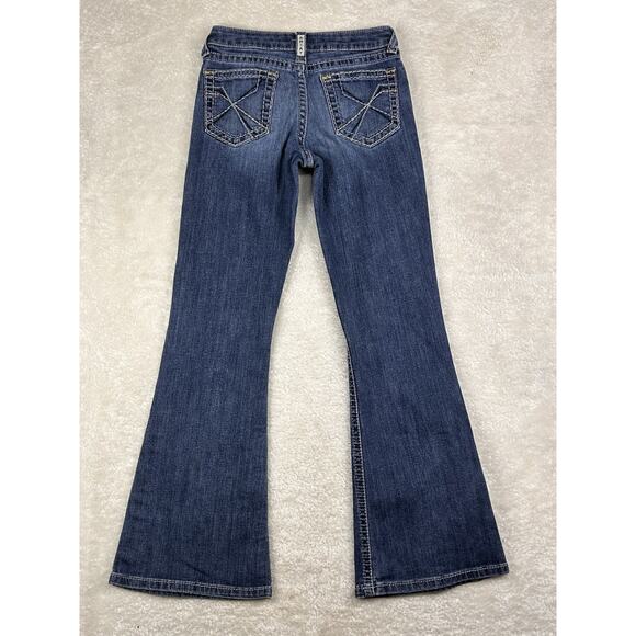 ARIAT Real Denim Jeans Womens 12 Bootcut Low Rise Bootcut 25x29 Western Rodeo - Picture 2 of 9